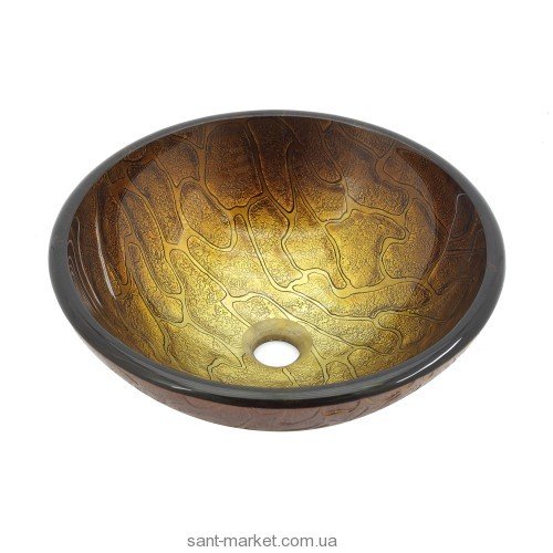 Раковина для ванної накладна Kraus коричнево-золотиста GV-690-19mm