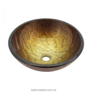 Раковина для ванної накладна Kraus коричнево-золотиста GV-690-19mm