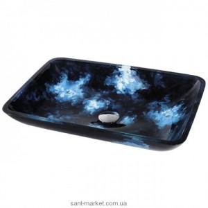 Раковина для ванной накладная Kraus сине-голубая GVR-430-RE-15mm