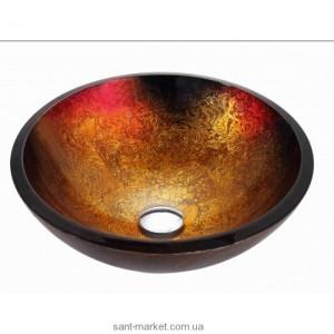 Раковина для ванной накладная Kraus черно-красная GV-680-19mm