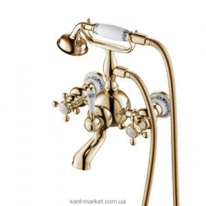 Смеситель двухвентильный для ванны с душем Kraus коллекция Apollo золото KEF-16060G