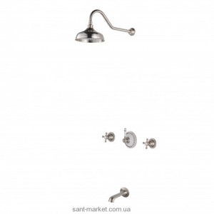 Душевая система Kraus Apollo с верхним душем и смесителем сатин KEF-16054BN