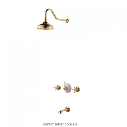 Душевая система Kraus Apollo с верхним душем и смесителем золото KEF-16054G