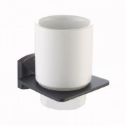 Стакан для зубних щіток Kraus Fortis з настінним тримачем кераміка / латунь темний шоколад KEA-13304ORB