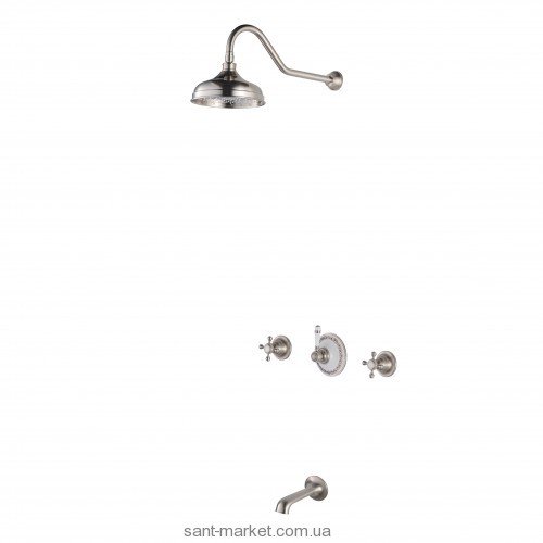 Душова система Kraus Apollo з верхнім душем і змішувачем сатин KEF-16054BN