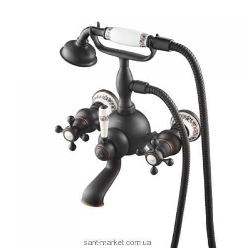 Змішувач двохвентильний для ванни з душем Kraus колекція Apollo темний шоколад KEF-16060-ORB