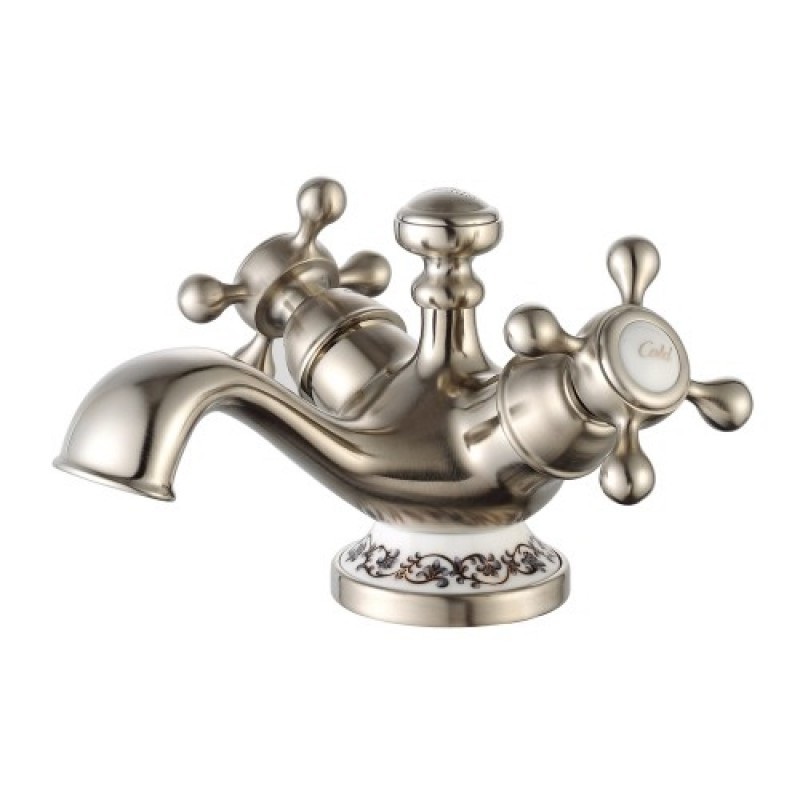 Змішувач для раковини Kraus Apollo двухвентильний латунь сатин KEF-16000BN