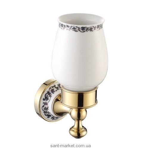 Cтакан для зубних щіток Kraus Apollo з настінним тримачем золото KEA-16504G