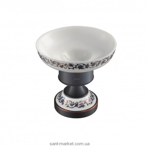 Мыльница для ванной Kraus Apollo керамика/латунь тёмный шоколад KEA-16507-ORB