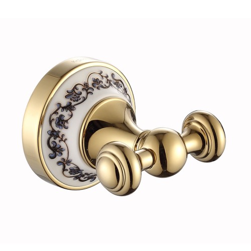 Крючок для ванной Kraus Apollo двойной латунь золото KEA-16501G