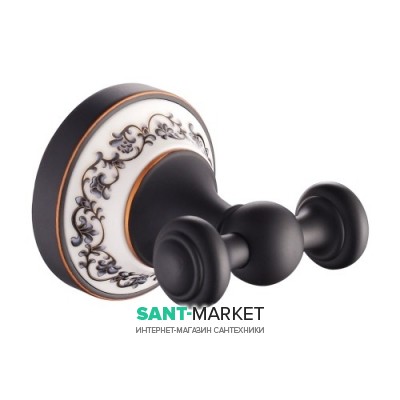 Гачок для ванної Kraus Apollo подвійний латунь темний шоколад KEA-16501-ORB