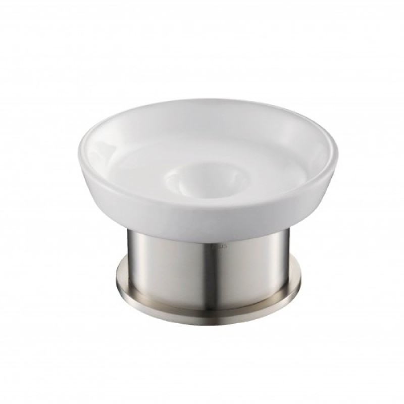 Мильниця для ванною Kraus Aura настільна білий / сатин KEA-14407BN