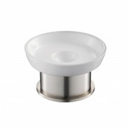 Мыльница для ванной Kraus Aura настольная белый/сатин KEA-14407BN