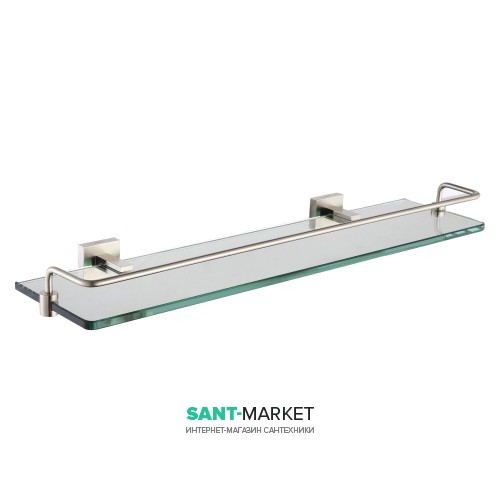 Поличка для ванної з бортиком Kraus Aura скло / латунь сатин KEA-14445BN