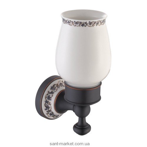 Cтакан для зубных щеток Kraus Apollo с настенным держателем тёмный шоколад KEA-16504-ORB