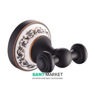 Крючок для ванной Kraus Apollo двойной латунь темный шоколад KEA-16501-ORB