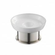 Мыльница для ванной Kraus Aura настольная белый/сатин KEA-14407BN