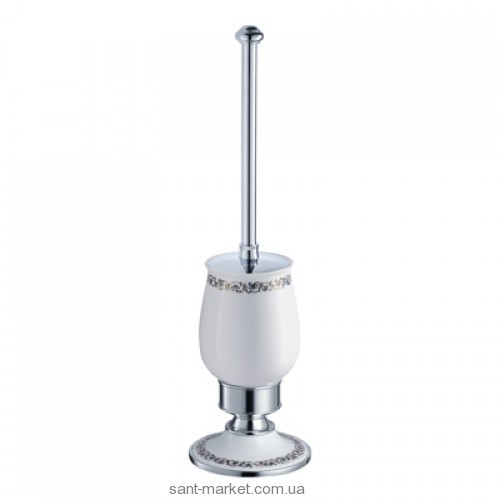 Йоржик для унітазу Kraus Apollo підлоговий кераміка / латунь хром KEA-16532CH