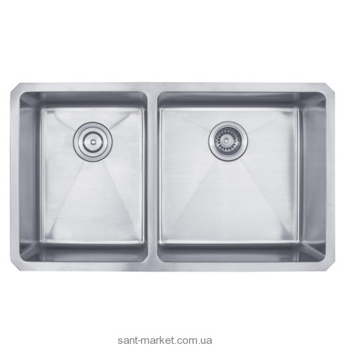 Мийка для кухні прямокутна Kraus 1.5 чаші під стільницю нержавіюча сталь хром KHU-104-33