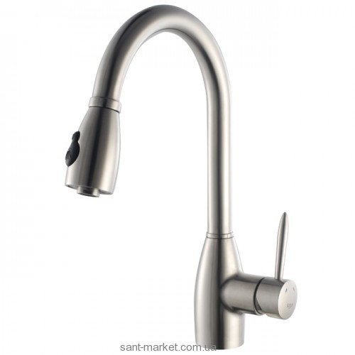 Смеситель для кухни с выдвижной лейкой Kraus однорычажный нержавеющая сталь KPF-2130