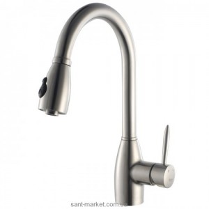 Смеситель для кухни с выдвижной лейкой Kraus однорычажный нержавеющая сталь KPF-2130