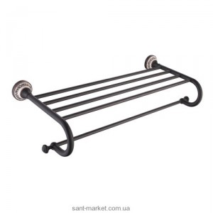 Поличка для ванної Kraus Apollo з тримачем для рушників темний шоколад KEA-16542-ORB