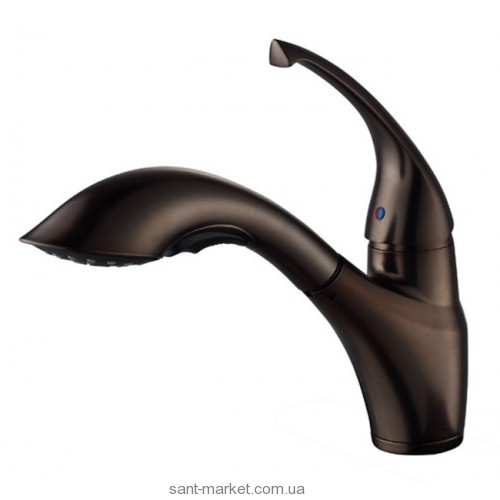 Смеситель для кухни с выдвижной лейкой Kraus однорычажный шоколад KPF-2210ORB