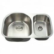 Мойка для кухни асимметричная Kraus Premier под столешницу нержавеющая сталь  хром KBU21