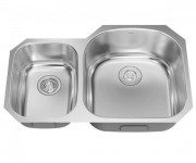 Мойка для кухни асимметричная Kraus Premier под столешницу нержавеющая сталь хром KBU25