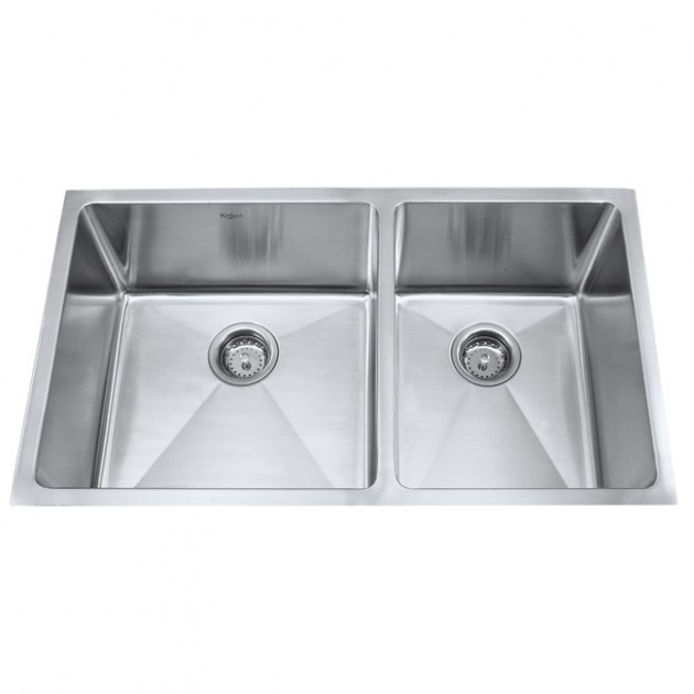 Мойка для кухни прямоугольная Kraus Precision под столешницу нержавеющая сталь  хром KHU103-33