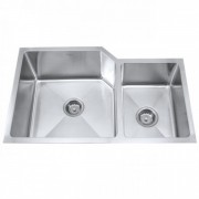 Мойка для кухни асимметричная Kraus Precision под столешницу нержавеющая сталь хром KHU123-32