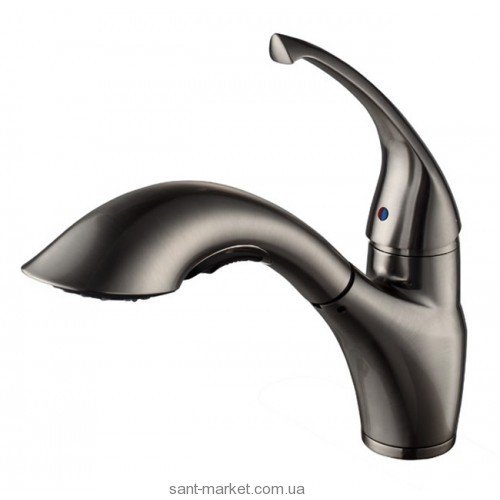 Змішувач для кухні з висувною лійкою Kraus змішувач сатин KPF-2210SN