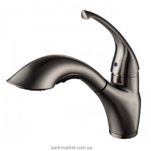 Смеситель для кухни с выдвижной лейкой Kraus однорычажный сатин KPF-2210SN