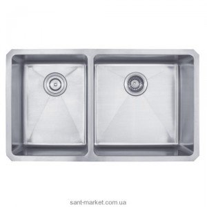 Мийка для кухні прямокутна Kraus 1.5 чаші під стільницю нержавіюча сталь хром KHU-104-33