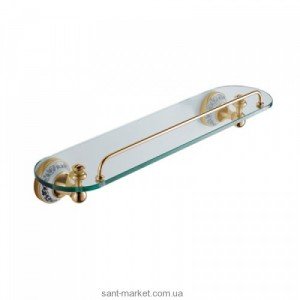 Полочка для ванной Kraus Apollo стеклянная с бортиком золото KEA-16545G 