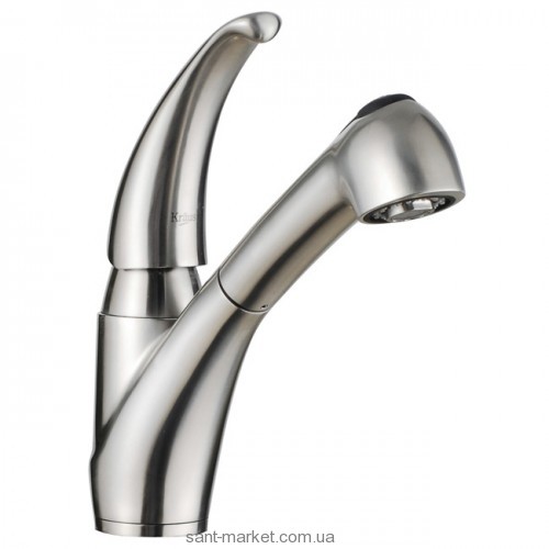Смеситель для кухни с выдвижной лейкой Kraus однорычажный нержавеющая сталь KPF-2110