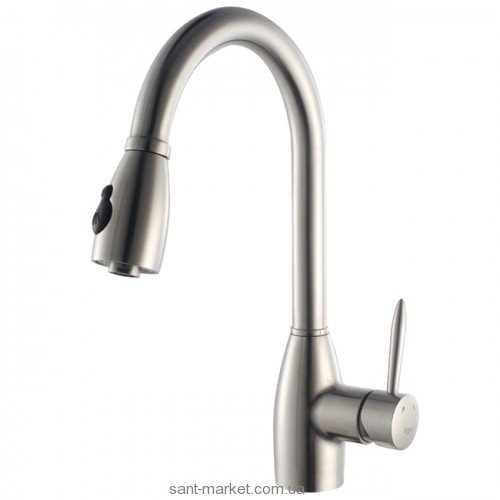 Смеситель для кухни с выдвижной лейкой Kraus однорычажный нержавеющая сталь KPF-2130
