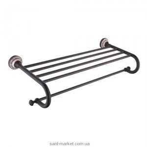 Полочка для ванной Kraus Apollo с держателем для полотенец тёмный шоколад KEA-16542-ORB