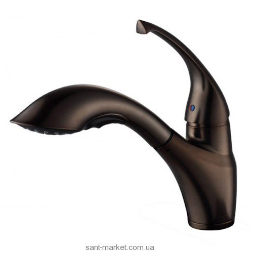 Смеситель для кухни с выдвижной лейкой Kraus однорычажный шоколад KPF-2210ORB