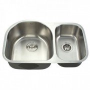 Мойка для кухни асимметричная Kraus Premier под столешницу нержавеющая сталь  хром KBU21