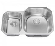 Мойка для кухни асимметричная Kraus Premier под столешницу нержавеющая сталь хром KBU25