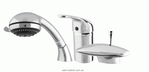 Смеситель однорычажный на борт ванны с душем Triton коллекция Ниагара хром smesitel niagara