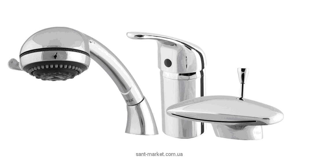 Змішувач одинважільний на борт ванни з душем Triton колекція Ніагара хром smesitel niagara