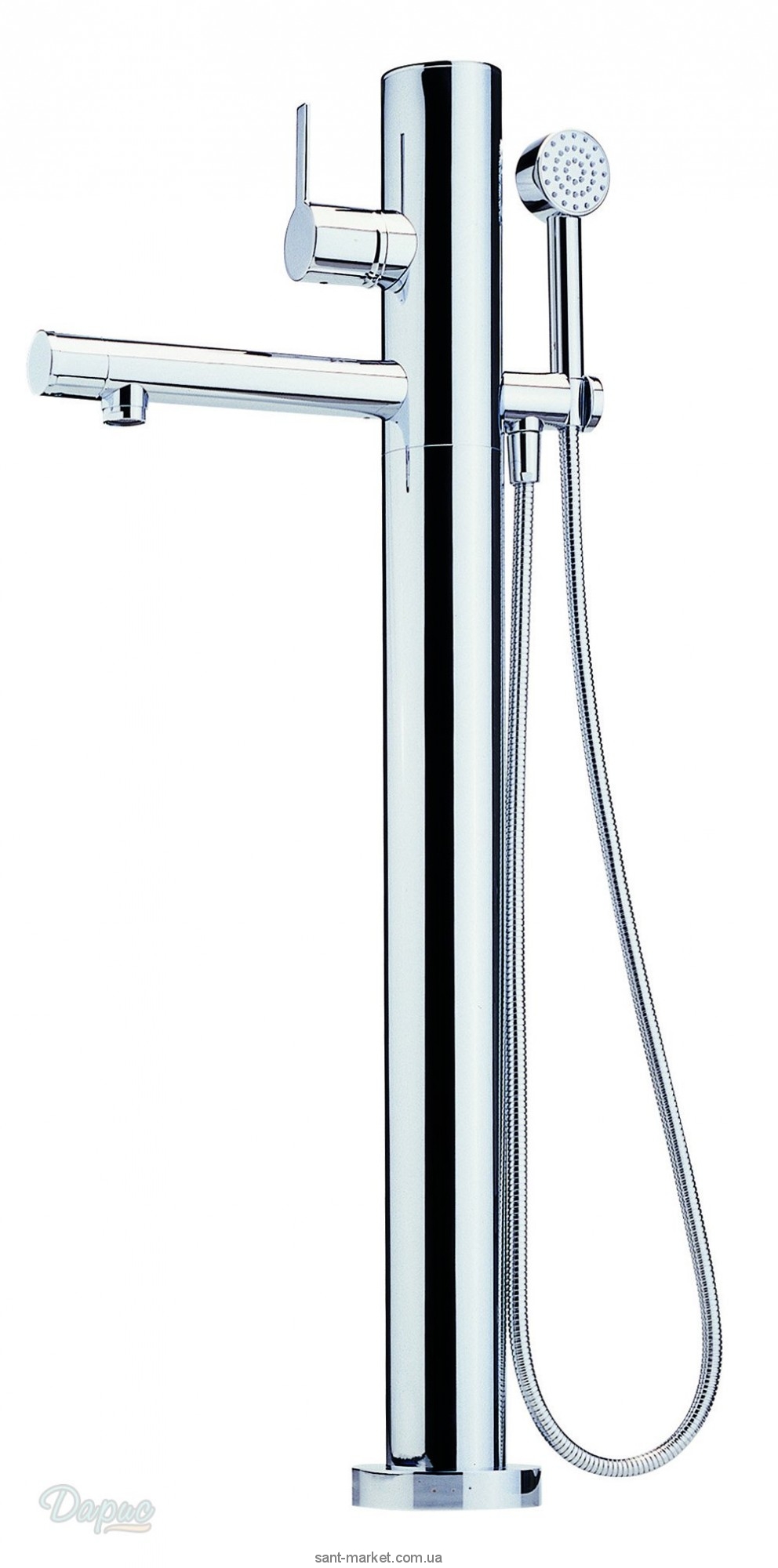 Змішувач одинважільний на підлогу (окремо) з душем Oras колекція IL Bagno Alessi One хром 8550