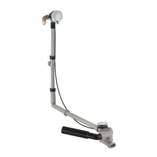 Сифон для ванны удлиненный Geberit подвод воды через слив-перелив  хром 150.711.21.1