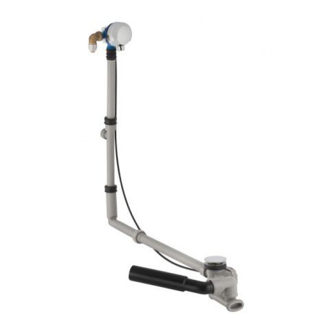 Сифон для ванны удлиненный Geberit подвод воды через слив-перелив  хром 150.711.21.1