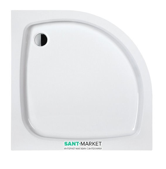 Душевой поддон акриловый четверть круга SANPLAST BPza-b/EKOPLUS 81х81х6.5 белый 