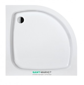 Душовий піддон акриловий чверть кола SANPLAST BPza-b / EKOPLUS 81х81х6.5 білий