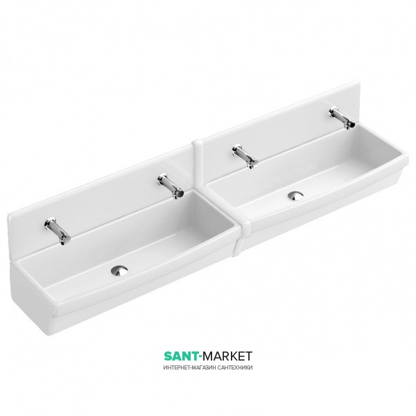 Раковина для ванной подвесная двойная Villeroy&Boch коллекция O.Novo белая 68200001