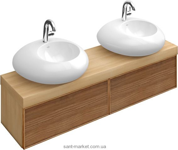 Тумба під дві раковини Villeroy & Boch Pure Stone підвісна 159x45x40 бежева 95712000